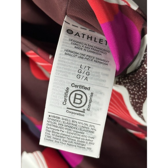 NWT Athleta Hermosa One Piece Swimsuit Size L/T Floral Beach Resort Red Travel - Picture 6 of 8